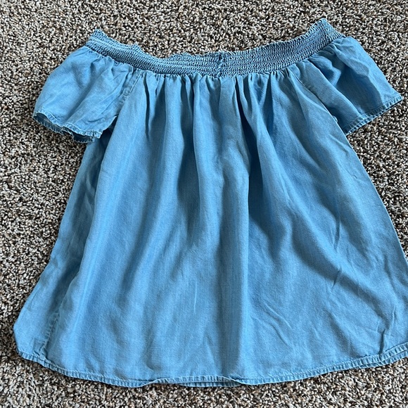 Old Navy - blue off the shoulder top - Picture 2 of 2